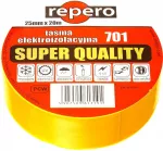 REPERO 701 geltona PVC elektros izoliacinė juosta 19mm x 20m - savaime gesinanti, 600V