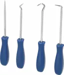 KS TOOLS 4 dalių kabliukų ir smaigų rinkinys su chromo vanadžio antgaliais ir ergonomi&scaron;komis dviejų komponentų rankenomis BT542020
