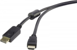 Renkforce DisplayPort / HDMI Anschlusskabel [1x DisplayPort Stecker - 1x HDMI-Stecker] 5 m Schwarz Renkforce (29212c57)
