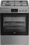 BEKO viryklė FBMA61330GXDT &ndash; dujinė kaitlentė, elektrinė orkaitė, 72 L, nerūdijantis plienas