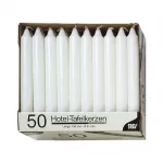 PAPSTAR baltos lazdyno formos žvakės, 196 mm auk&scaron;čio, 22 mm skersmens, 100 vnt., parafinas, 7 h degimo laikas