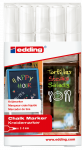 EDDING 4095/5S - Kreidemarker Set 5 St&uuml;ck, 2 - 3 mm, wei&szlig; (4-4095-5049)