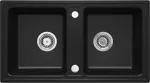 DEANTE ZORBA 2-Bowl Granite Composite Kitchen Sink Black 780mm