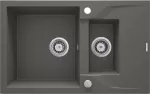 DEANTE 1.5-Bowl Granite Composite Kitchen Sink with Drainer - Black