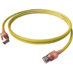 Tinklo kabelis (patch cord) EasyLan DualBoot LED RJ45 S/FTP Cat.6A (Class EA) su saCon jungtimi &ndash; LSOH &ndash; geltonas