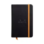 RHODIA RHODIARAMA sąsiuvinis 90 x 140 mm, liniuotė, juodas dirbtinės odos vir&scaron;elis, 96 lapai 118642C