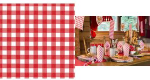 PAPSTAR Motivservietten Vichy Karo, 330 x 330 mm bedruckt, 1/4 Falz, 3-lagig, Tissue, rot / wei&szlig; kariert - 1 St&uuml;ck (87102)
