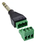 InLine 92504L laido jungtis 6.35 mm 3 kontaktų TRS / gnybtų blokas 3 gnybtai Juoda, Žalia