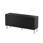 Komoda Cama Meble JUNGLE 1520&times;405&times;745 mm matinė juoda su auksinėmis kojelėmis, medžio drožlių plok&scaron;tė
