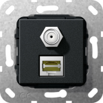 GIRA 569710. Buchsen-Typ: RJ-45. Produktfarbe: Schwarz (569710)