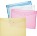 herlitz Dokumententasche DIN lang, PP, wei&szlig;-transparent glasklar, mit wei&szlig;em Druckknopfverschluss, 0,20 mm, - 6 St&uuml;ck (10917524)