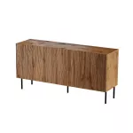 Komoda cama meble JUNGLE 152x40,5x74,5 cm &ndash; ąžuolas wotan, juodos kojelės, medžio drožlių plok&scaron;tė