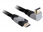 DeLOCK High Speed HDMI with Ethernet - Video-/Audio-/Netzwerkkabel - HDMI - 28 AWG - HDMI, 19-polig (M) - bis - HDMI, 19-polig (M) - 2,0m - Verbindungsst&uuml;ck im 90&deg;-Winkel (82994)