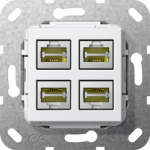 GIRA 4847737. Buchsen-Typ: 4 x RJ-45. Produktfarbe: Wei&szlig; (4847737)