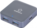 Renkforce RF-USBH-480 4 Port USB 3.2 Gen 1-Hub 3.0 USB-A USB-C mit Aluminiumgeh&auml;use (RF-6410438)