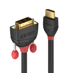 Lindy Black Line - Videokabel - Single Link - HDMI / DVI - HDMI (M) bis DVI-D (M) - 50 cm - Dreifachisolierung - Schwarz - rund, Daumenschrauben, 1080p-Unterst&uuml;tzung