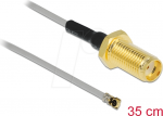 DeLOCK - Antennenkabel - SMA (W) bis MHF4 (M) - 35cm - Koax - Grau (90398)