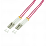 LogiLink - Patch-Kabel - LC/UPC Multi-Modus (M) zu LC/UPC Multi-Modus (M) - 50 m - Glasfaser - Duplex - 50/125 Mikrometer - OM4 - halogenfrei - Erikaviolett