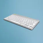 Ergonominė klaviatūra R-Go Compact Break, kompakti&scaron;ka su pertraukų programine įranga, QWERTZ (CH), Bluetooth, balta