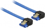 Delock Kabel SATA 6 Gb/s Buchse unten gewinkelt > SATA Buchse unten gewinkelt 20 cm blau mit Goldclips (85095)