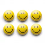 Zeller Smiley Magnet Set 6 dalių 3 cm geltoni magnetukai 11204