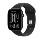 Apple Watch Series 12 GPS i&scaron;manusis laikrodis, 46 mm, juodas aliuminio korpusas, juoda sportinė apyrankė M/L