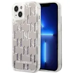 Karl Lagerfeld KLHCP14MLMNMS iPhone 14 Plus 6,7&Prime; kietas dėklas sidabrinis / sidabrinis Liquid Glitter Monogram