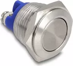 Delock Drucktaster zum Einbau 16mm 2 x Schraubklemme Taster flach (22036)