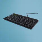 Ergonominė klaviatūra R-Go Compact Break, kompakti&scaron;ka su pertraukų programine įranga, AZERTY (BE), laidinė, juoda