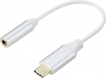 Renkforce RF-6056890 USB-C&reg; / Klinke Adapter [1x USB-C&reg; - 1x Audio, stereo (3.5 mm Klinke)] Wei&szlig; Aluminium-Stecker 0.1 m (RF-6056890)