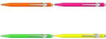 CARAN D'ACHE Druckkugelschreiber 849 POPLINE FLUO, gelb Strichst&auml;rke: M, Strichfarbe: blau, sechseckiger Schaft aus - 1 St&uuml;ck (849.470)