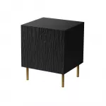 Naktiniai staleliai 2 vnt. cama meble JUNGLE &mdash; 53,5&times;40,5&times;44 cm, juoda matinė MDF/medžio drožlių plok&scaron;tė, auksinės kojelės
