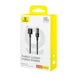 USB A į USB C laidas Baseus Gem 1m 100W greitas įkrovimas, nailono apvalkalas, juodas