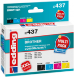 edding printer cartridges EDD-437 black, cyan, magenta, yellow compatible with brother LC-985BK/C/M/
