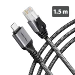 Goobay AXAGON ADE-CM15 USB-C Gigabit Ethernet tinklo adapteris su integruotu 1,5 m CAT6 kabeliu, RJ-45