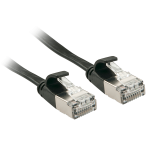 Lindy - Patch-Kabel - RJ-45 (M) bis RJ-45 (M) - 1,0m - U/FTP - CAT 6a - geformt, ohne Haken, flach - Schwarz (47481)