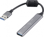 Renkforce RF-6250246 USB-Hub 3+1 Port USB-A USB 2.0 480 MBit/s mit Aluminiumgeh&auml;use Schwarz RF-6250246 (RF-6250246)
