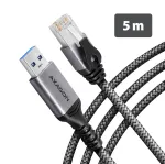 Goobay AXAGON ADE-AM50 USB-A Gigabit Ethernet tinklo adapteris su integruotu 5 m CAT6 kabeliu, RJ-45