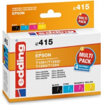 edding printer cartridges EDD-415 black, cyan, magenta, yellow compatible with EPSON T1295L, set of