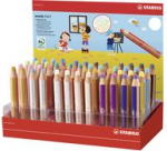 STABILO Multitalentstift woody 7,60cm (3) 1, 48er Karton-Display rund, Farbstift / Wassermalfarbe / Wachsmalkreide in Einem, - 1 St&uuml;ck (880/48-1)