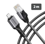 Goobay AXAGON ADE-CM20 USB-C Gigabit Ethernet adapteris su integruotu 2 m CAT6 kabeliu, RJ-45