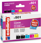 edding printer cartridges EDD-501 2x black, cyan, magenta, yellow compatible with Canon PGI-525 BK,