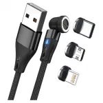 USB laidas RealPower MagneticCharge3 1m USB A juodas