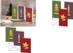 sigel Weihnachtskarten-Set Cut-out-style, DIN lang (2/3 A4), f&uuml;r Inkjet-, Laserdrucker & Kopierer, Wei&szlig;karton - 1 St&uuml;ck (DS080)