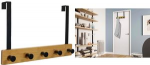 UNiLUX T&uuml;rgarderobe KARAKO, 5 Haken, schwarz / bambus aus nat&uuml;rlichem Bambus und schwarzem rostfreiem Stahl - 1 St&uuml;ck (400168619)
