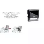 Trodat Printy 4915 4.0 automatinis savaiminio dažymo spaudas, 7 eilutės, juodas 53538