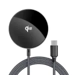 Acefast E24 Qi2 15 W magnetinis belaidis įkroviklis su 1,2 m USB-C kabeliu, juodas