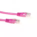 ACT Pink 1 m U/UTP CAT6 jungiamasis laidas su RJ45 jungtimis