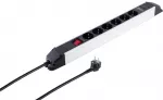 Maitinimo juosta ShiverPeaks S/CONN 6 lizdų su USB prievadais