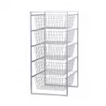 Prosperplast Rato 5 stalčių spintelė antracito spalvos, 89x45x55 cm, rotango efekto polipropilenas